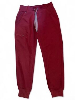 FIGS Casual Jogger Pants in Burgundy Scrubs